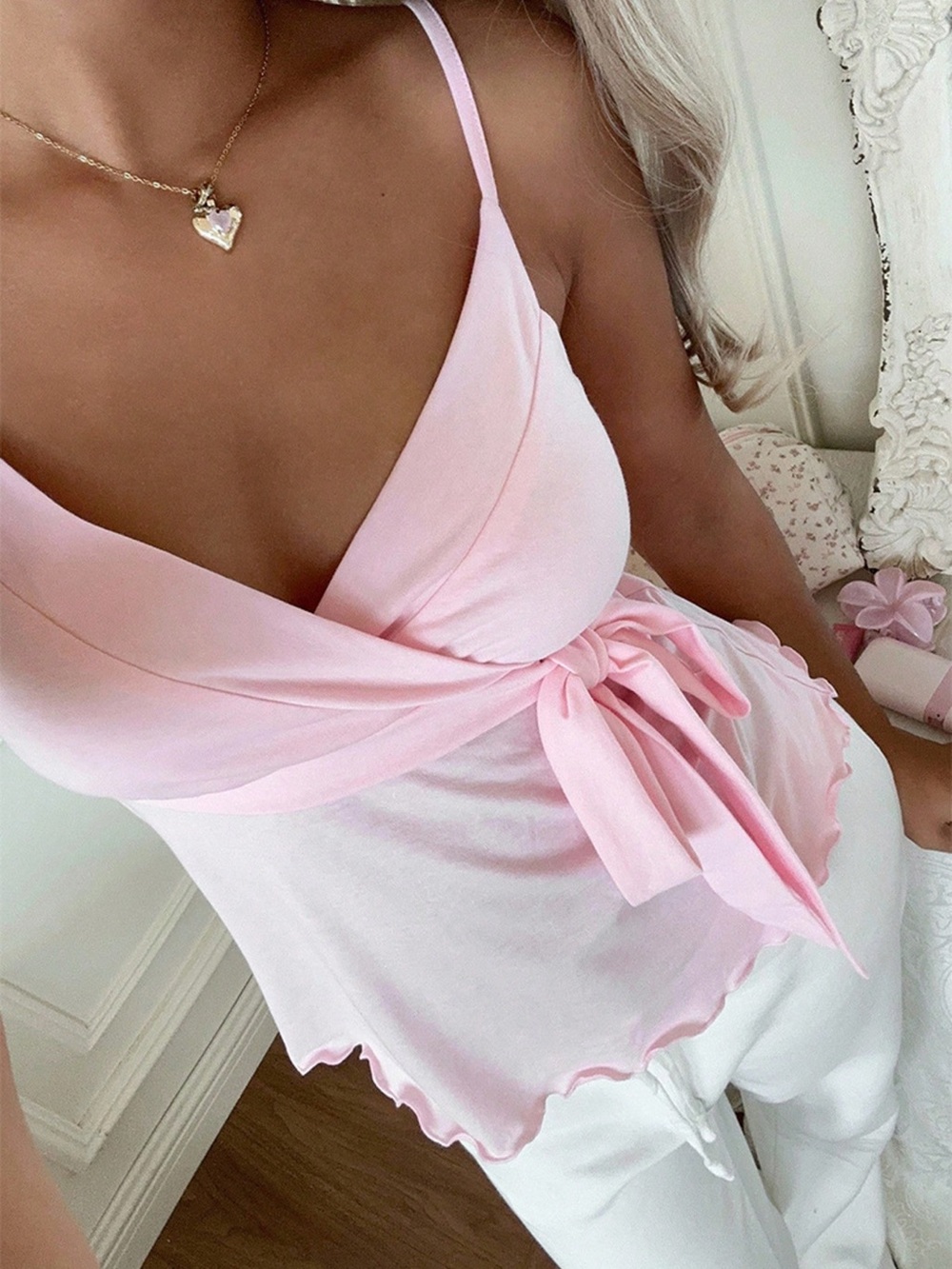 Wrap Tie Surplice Cami - Picture 12 of 15